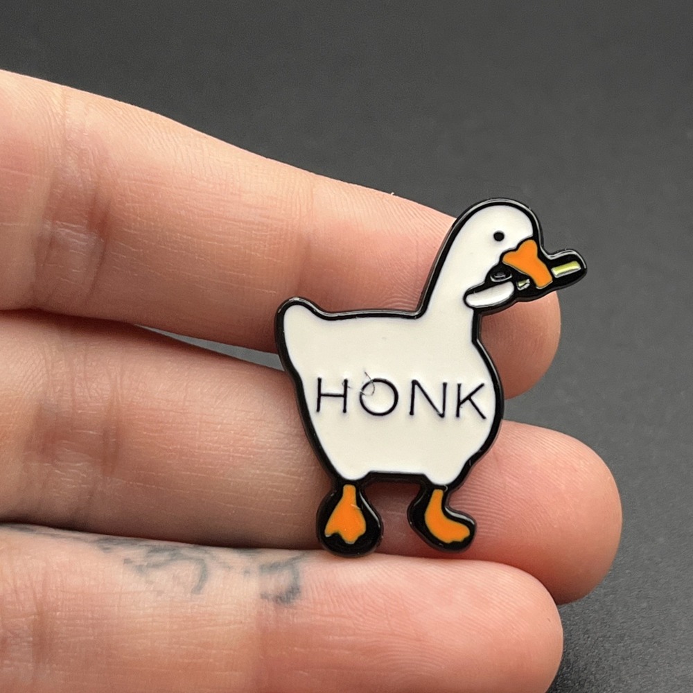 Untitled Goose Game Knife Honk Cute Funny Meme Lapel Hat Pin
